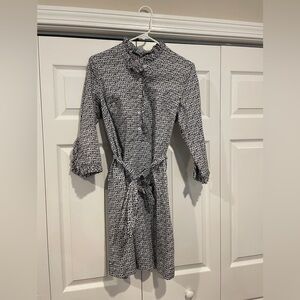 LILLY PULITZER Women's Navy White "It's A Lilly" Print 3/4 Sleeve Dress Sz 6